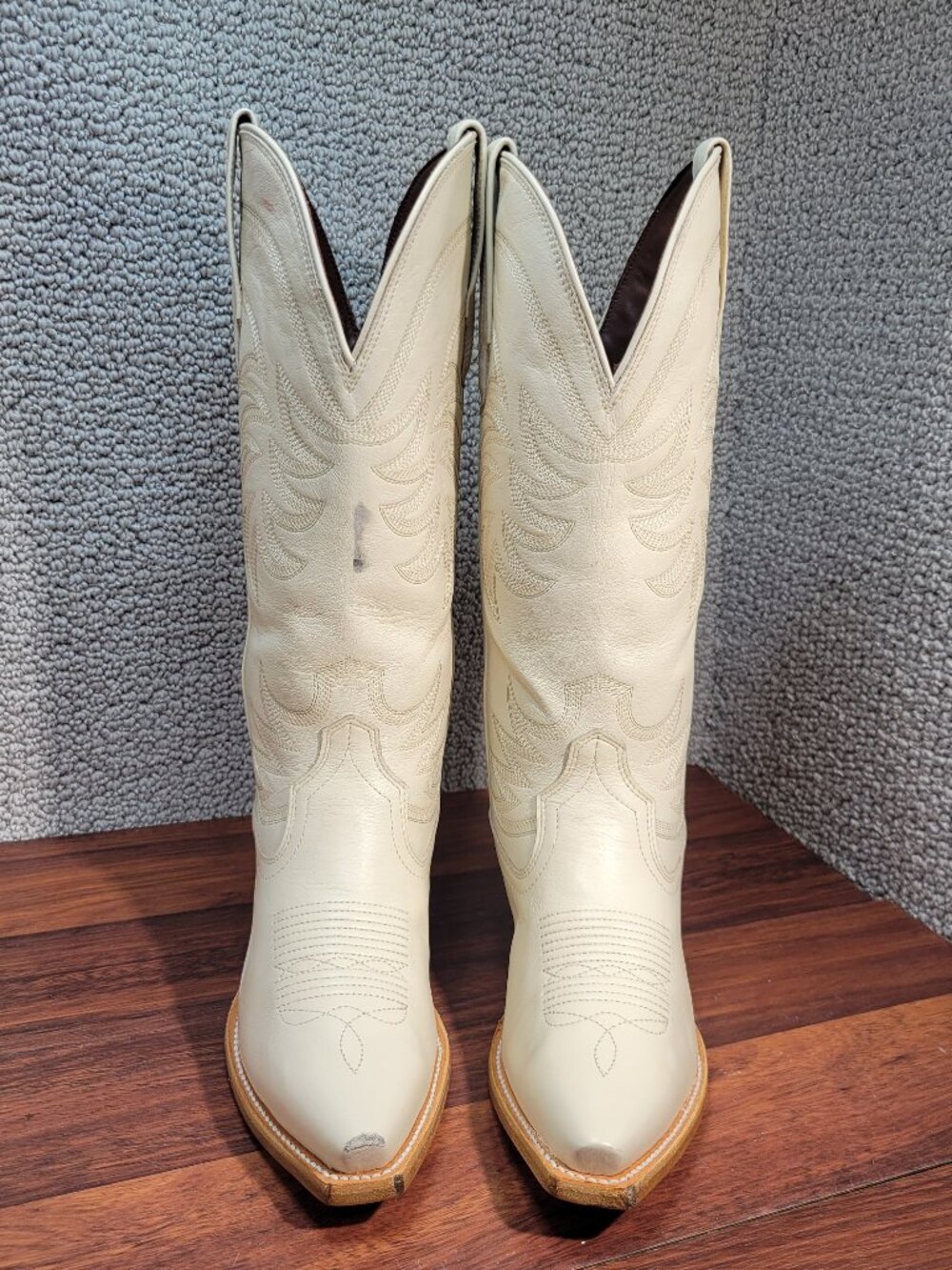 Tecovas The Annie Women's Size 8B Bone Cowhide Cowgirl Boots